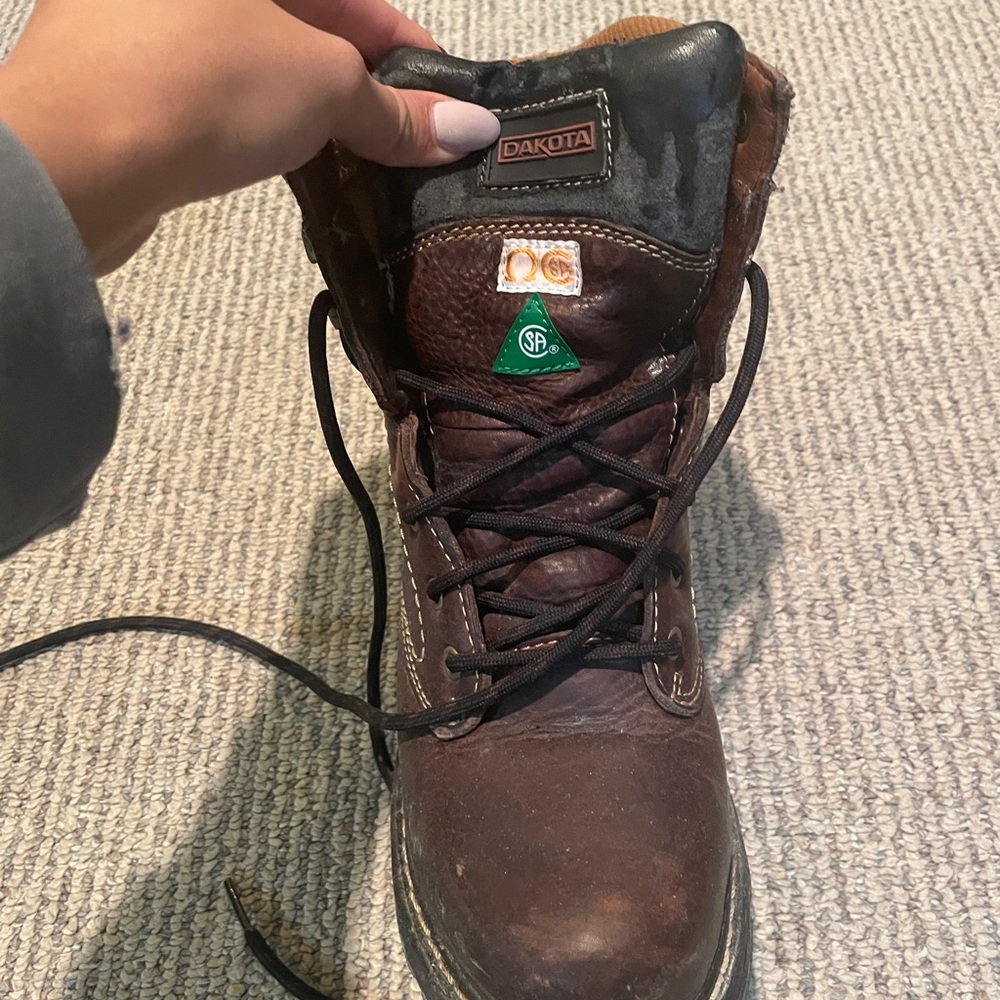Brown Work Boots 8M 539 8” STSP STEEL TOED INJECTED WELT BOOTS